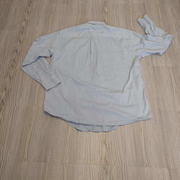 Nautica Button Up Shirt Adults Men's Large 18" Collar Long Sleeve Light Blue - Picture 2 of 7